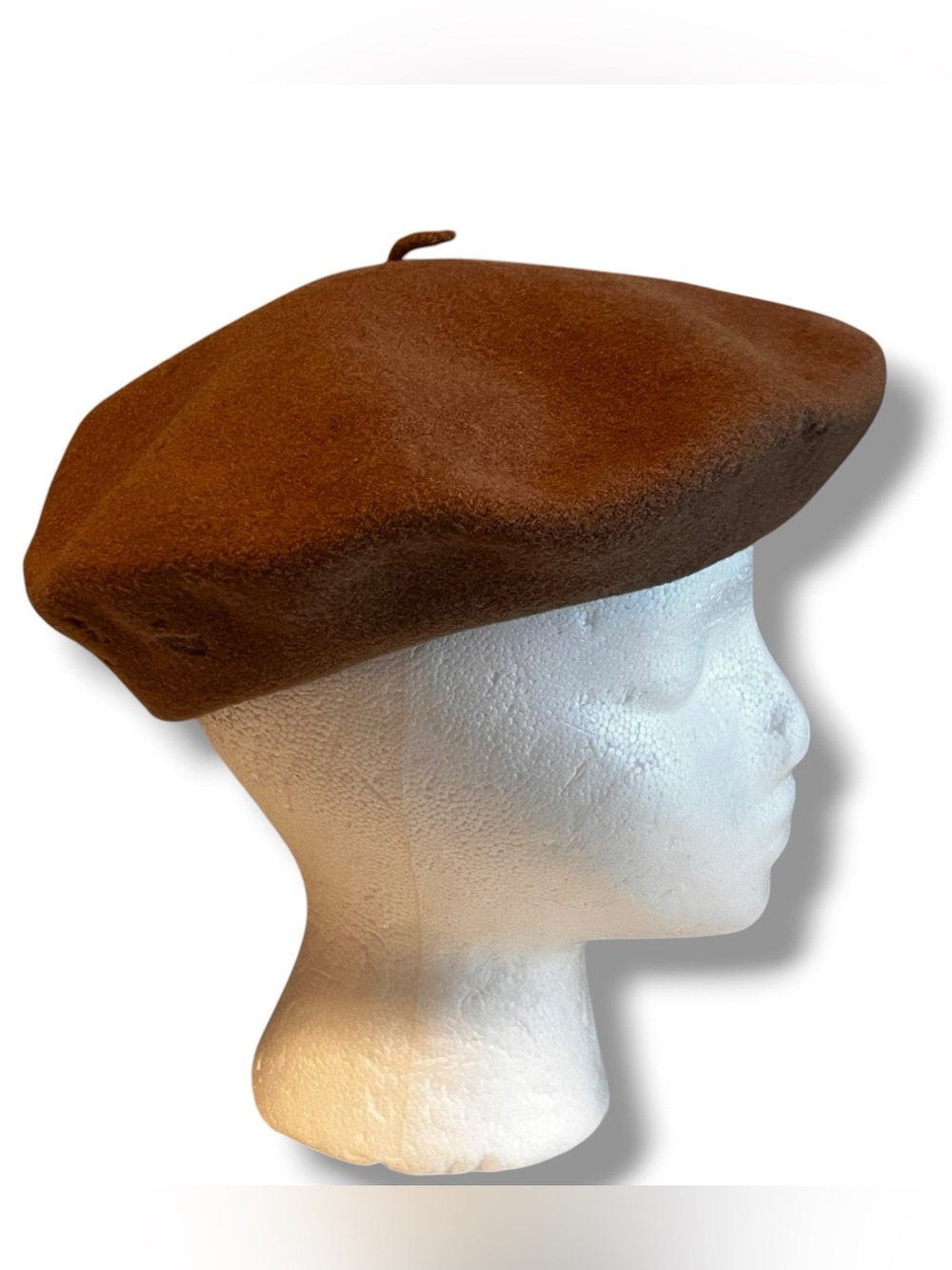 VTG Kangol Beret Hat Large 100% Pure Virgin Wool Brown Made In Great Britain C-3